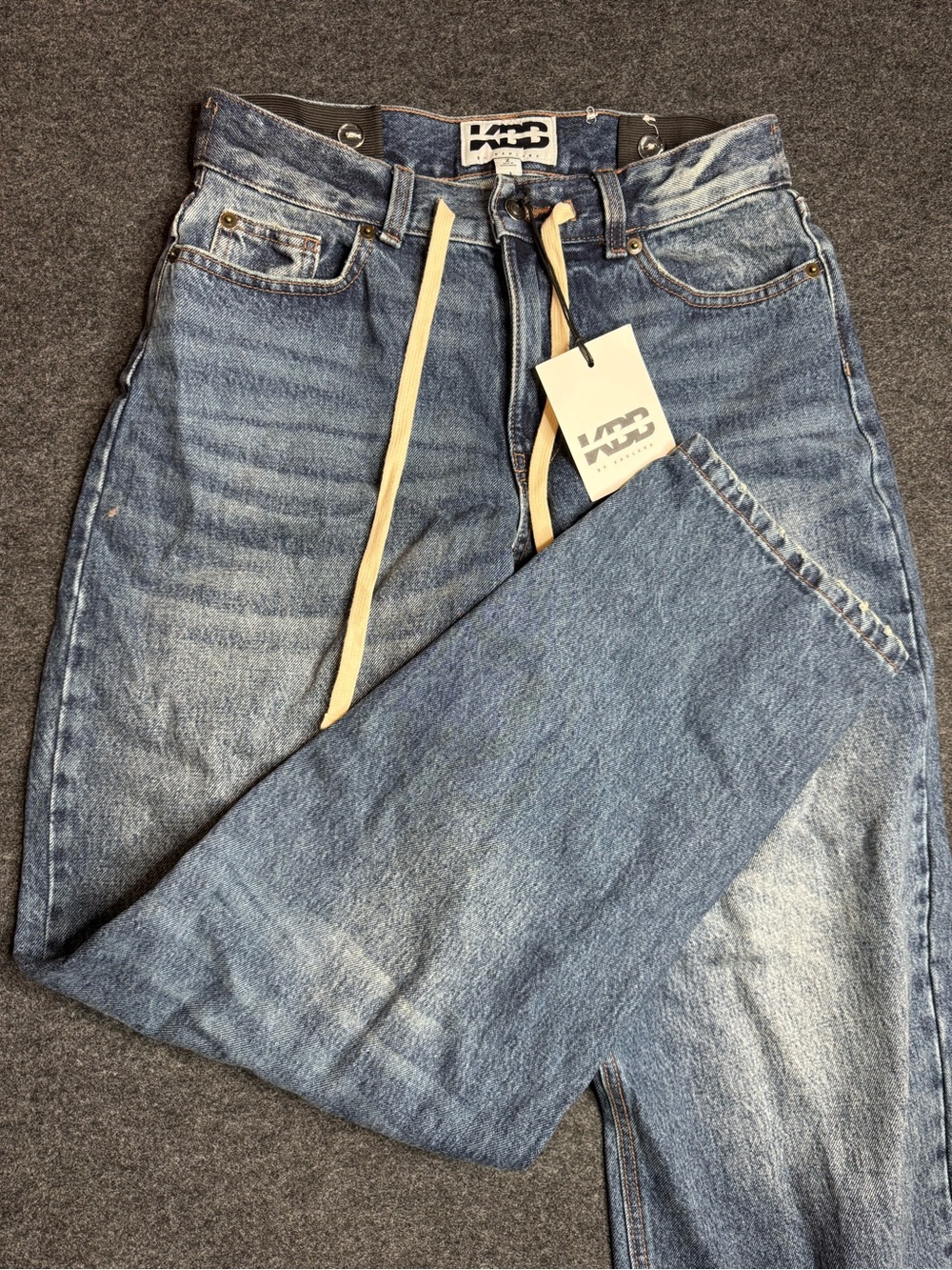 New KBB by Kahlana Women's cotton Denim Jeans - Drawstring Waist